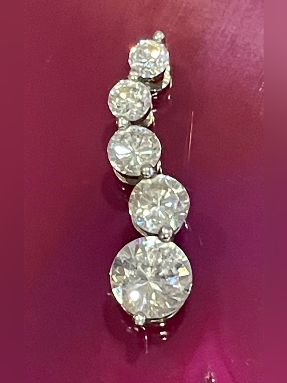 Sterling Silver Cubic Zirconia Graduated Pendant #7782
